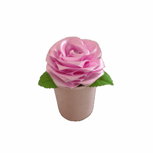 Pot floral blanc avec rose rose